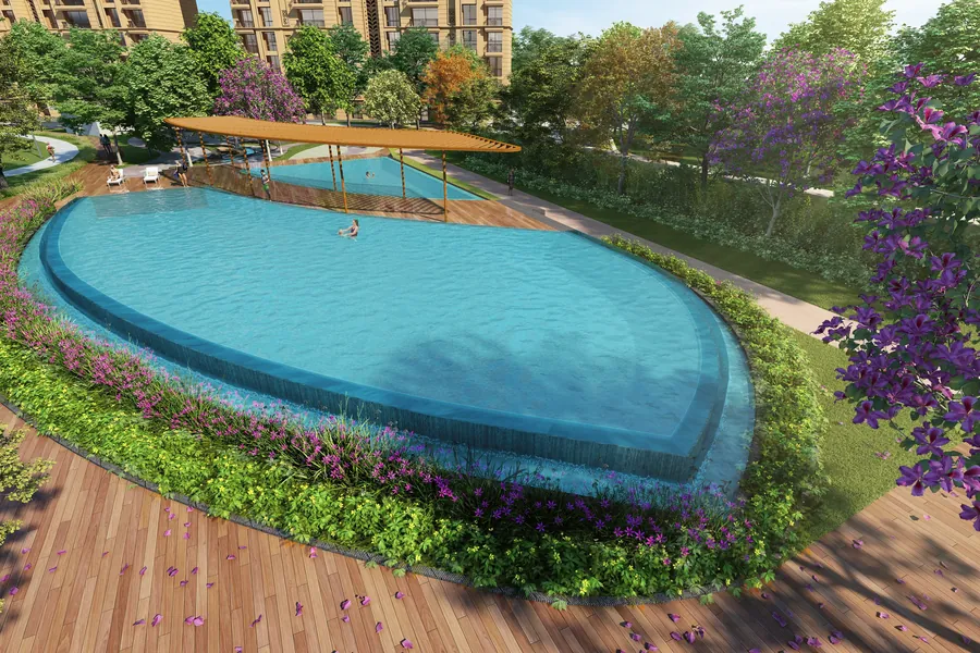 Resort-style swimming pool