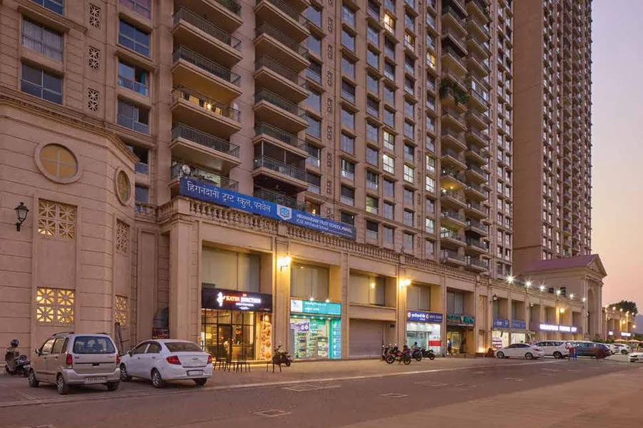 Actual photo — fully functional restaurants and retail at Hiranandani Fortune City