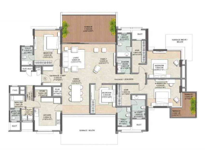 Kalpataru Jade Residence 4.5 BHK Floor Plan